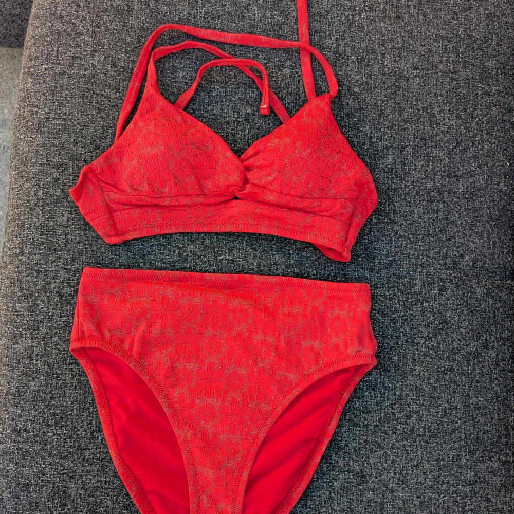 Jessica Simpson Orange/Pink  Bikini Set